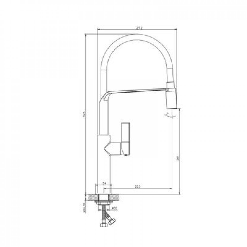 Смеситель для кухонной мойки с гибким изливом RUSH (MS9035-35White)