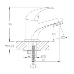 Смеситель для раковины Haiba (HB1015)