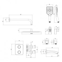 Душевая система Lemark Yeti термостатический для ванны и душа (LM7842С)