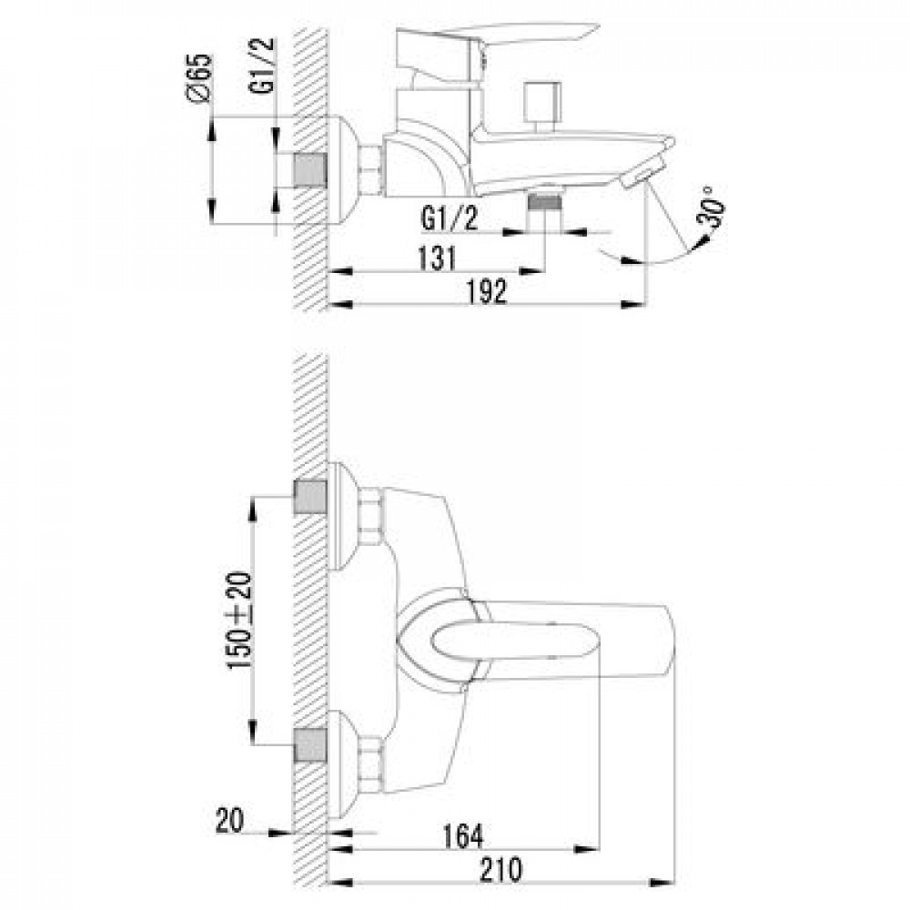 Смеситель для ванны Lemark Mars (LM3502C)