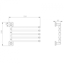 Держатель для полотенец 5-и реечный поворотный FASHUN графит (A2615-17)