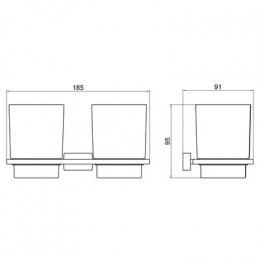 Стакан для зубных щеток двойной Timo Torne черный (43034/03)