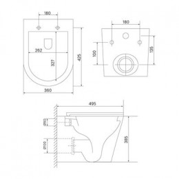 Унитаз подвесной безободковый IDDIS Axes (AXERDSEi25)