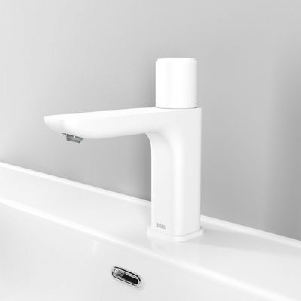 Смеситель для умывальника с инновационным управлением Push Control белый матовый IDDIS Slide (SLIWTBTi01)
