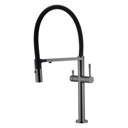 Смеситель для кухни UNO Shine Gun Metal  c краном для питьевой воды