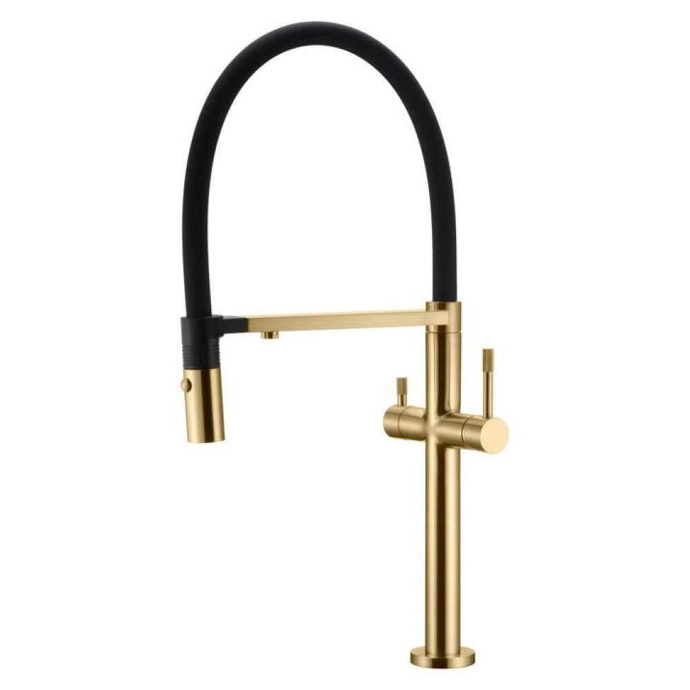 Смеситель для кухни UNO MATT GOLD c краном для питьевой воды