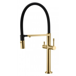 Смеситель для кухни UNO MATT GOLD c краном для питьевой воды