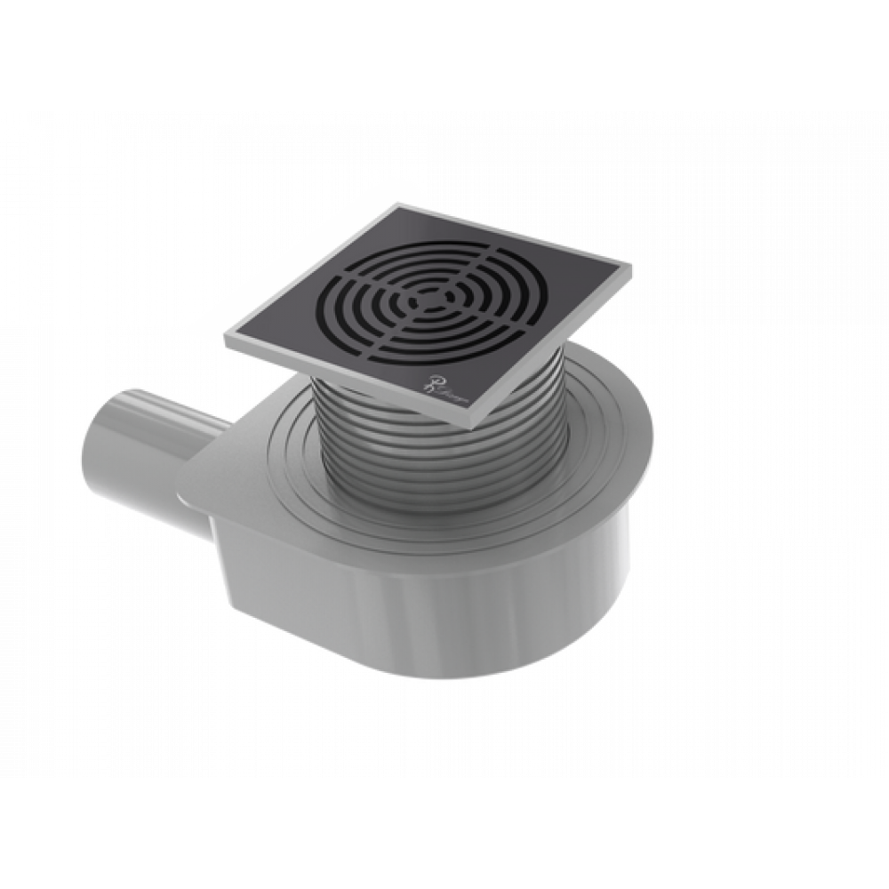 Душевой трап SMART DESIGN 15x15 cm, нерж.сталь ЧЕРНЫЙ