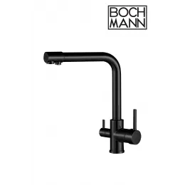 Смеситель LAURA B из нержавеющей стали для кухни BOCH MANN, с краном под фильтр, цвет ЧЕРНЫЙ