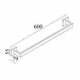 Держатель для полотенец BOCH MANN, CR-F25-H02 (600х55х80) из нержавеющей стали цвет нержавеющая сталь