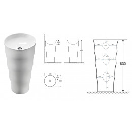 Раковина ALESSIA напольная Ceruttispa 420x420x830