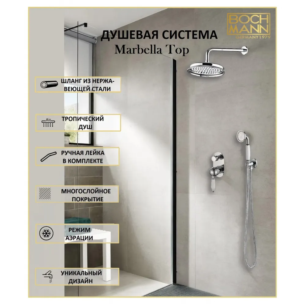 Система Marbella Top душевая встраиваемая BOCH MANN BM8732