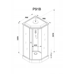 Кабина P91B душевая PARLY  (90х90х215)
