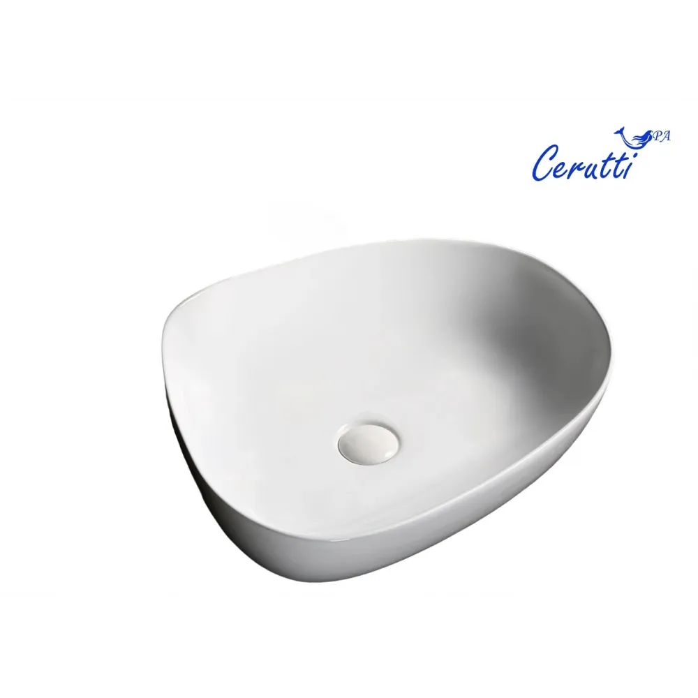 Раковина CR0044C  накладная, белая, асимметричная 550х420х140 Ceruttispa