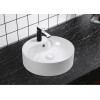 Раковина CR7009W накладная, белая, круглая, под смеситель, с переливом 465х465х145 Ceruttispa
