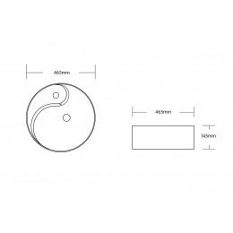 Раковина CR7009W накладная, белая, круглая, под смеситель, с переливом 465х465х145 Ceruttispa