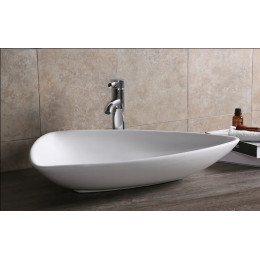 Раковина CR7014 накладная, белая, асимметричная 690х470х130 Ceruttispa