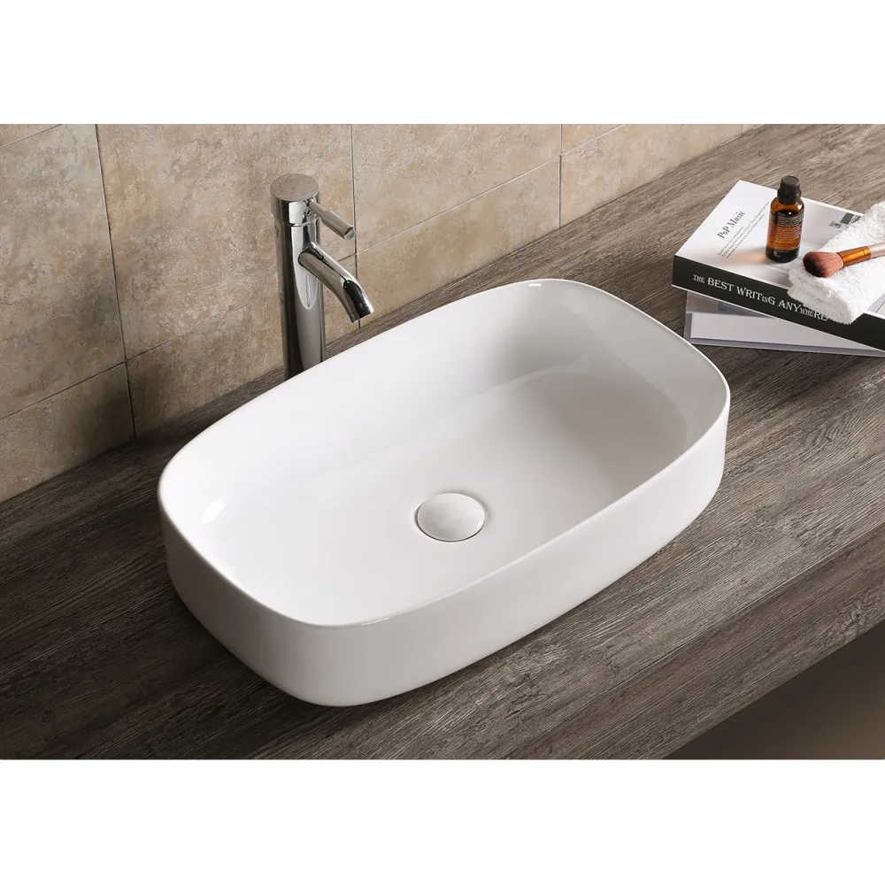 Раковина CR0045 накладная, белая, прямоугольная 590х370х130 Ceruttispa