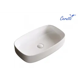Раковина CR0045 накладная, белая, прямоугольная 590х370х130 Ceruttispa