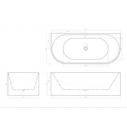 Ванна CEZA'S W акриловая (1700x800x580) белая, со сливом-переливом Ceruttispa