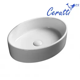 Раковина CR7016 накладная, белая, овальная 500х355х140 Ceruttispa