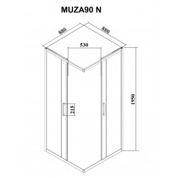 Душевое ограждение Ceruttispa МУЗА (MUZA) 90N (90x90x195)
