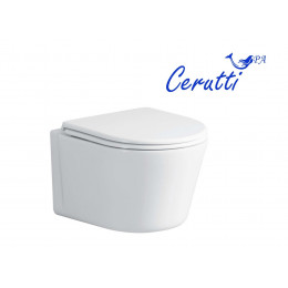 Унитаз подвесной Ceruttispa САНТА (SANTA) Aria CT9666 безободковый широкий (485х410х355)