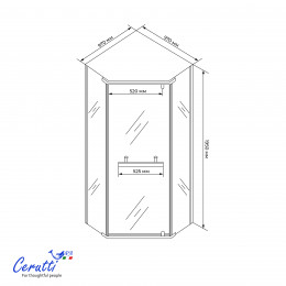 Душевое ограждение Ceruttispa ЧИКА (CHIKA) ZP101B (100x100x195)
