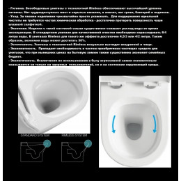 Унитаз подвесной Ceruttispa САНТА (SANTA) Aria CT9666 безободковый широкий (485х410х355)