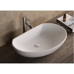 Раковина накладная Ceruttispa CR7074 (610х410х160) белая, асимметричная
