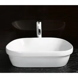 Раковина накладная Ceruttispa CR0023 (570х390х150) белая, трапеция