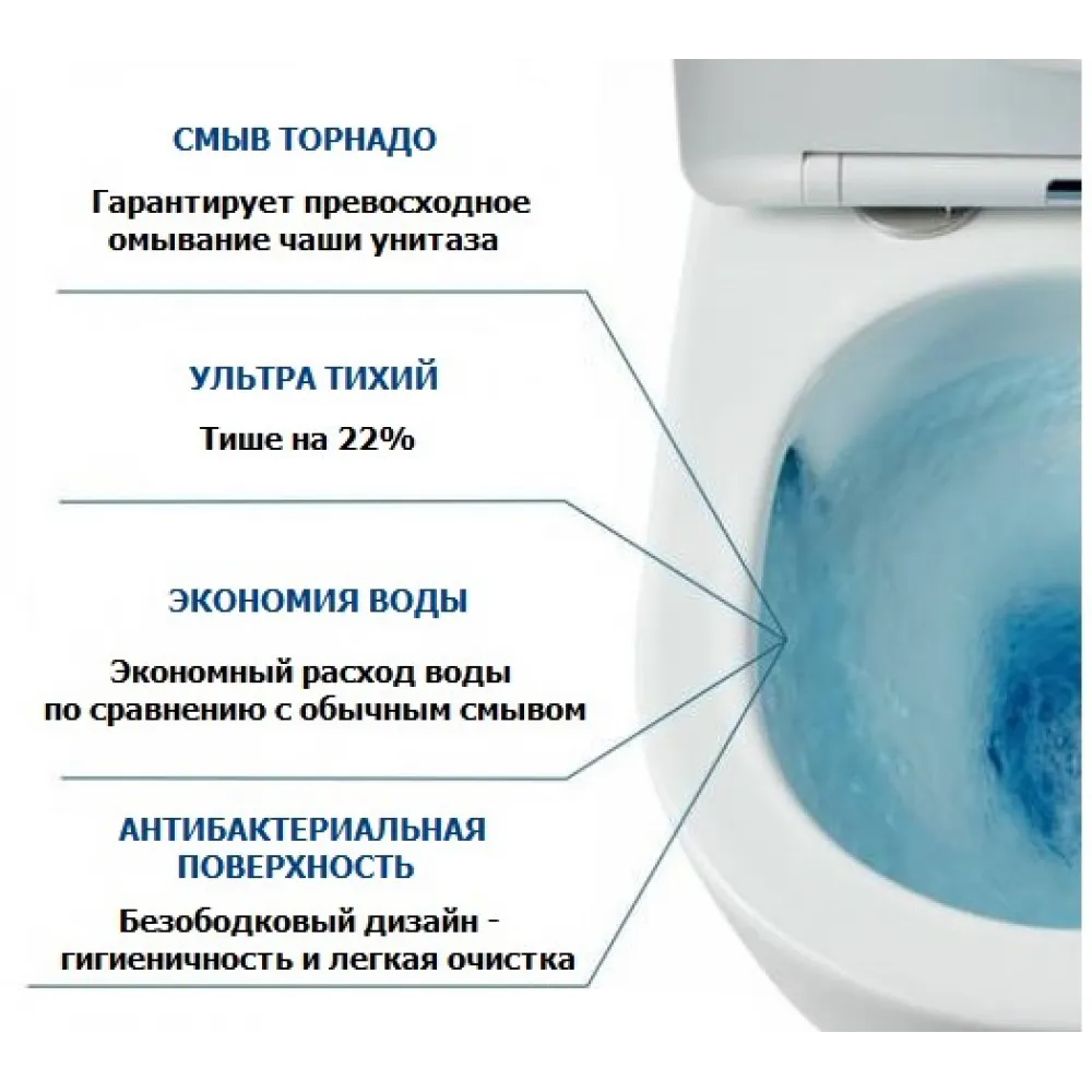 Унитаз VINCE Tornado напольный безободковый  Ceruttispa CT10373 (630х350х795)  Ceruttispa