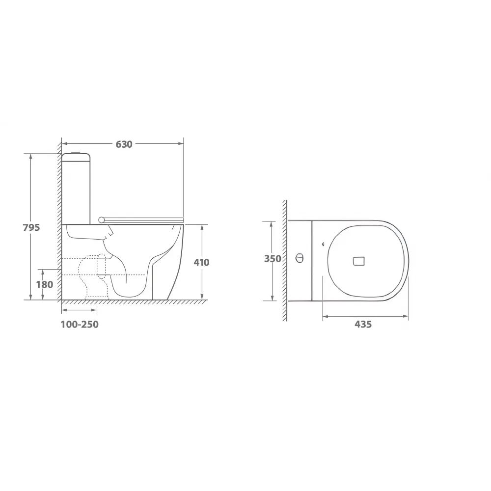 Унитаз VINCE Tornado напольный безободковый  Ceruttispa CT10373 (630х350х795)  Ceruttispa