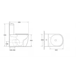 Унитаз VINCE Tornado напольный безободковый  Ceruttispa CT10373 (630х350х795)  Ceruttispa