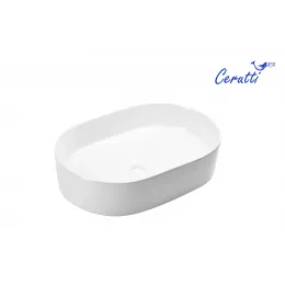 Раковина CR0055B накладная, белая, овальная 500х350х120 Ceruttispa