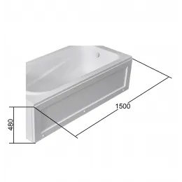 Экран фронтальный к акриловой ванне ORTIZ150 (1500x520) белый PARLY