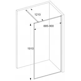 Ограждение STRIP T90 душевое Ceruttispa без поддона (90x190)