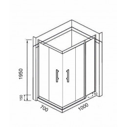 Уголок QZ71B душевой PARLY низкий поддон (70х100х195)