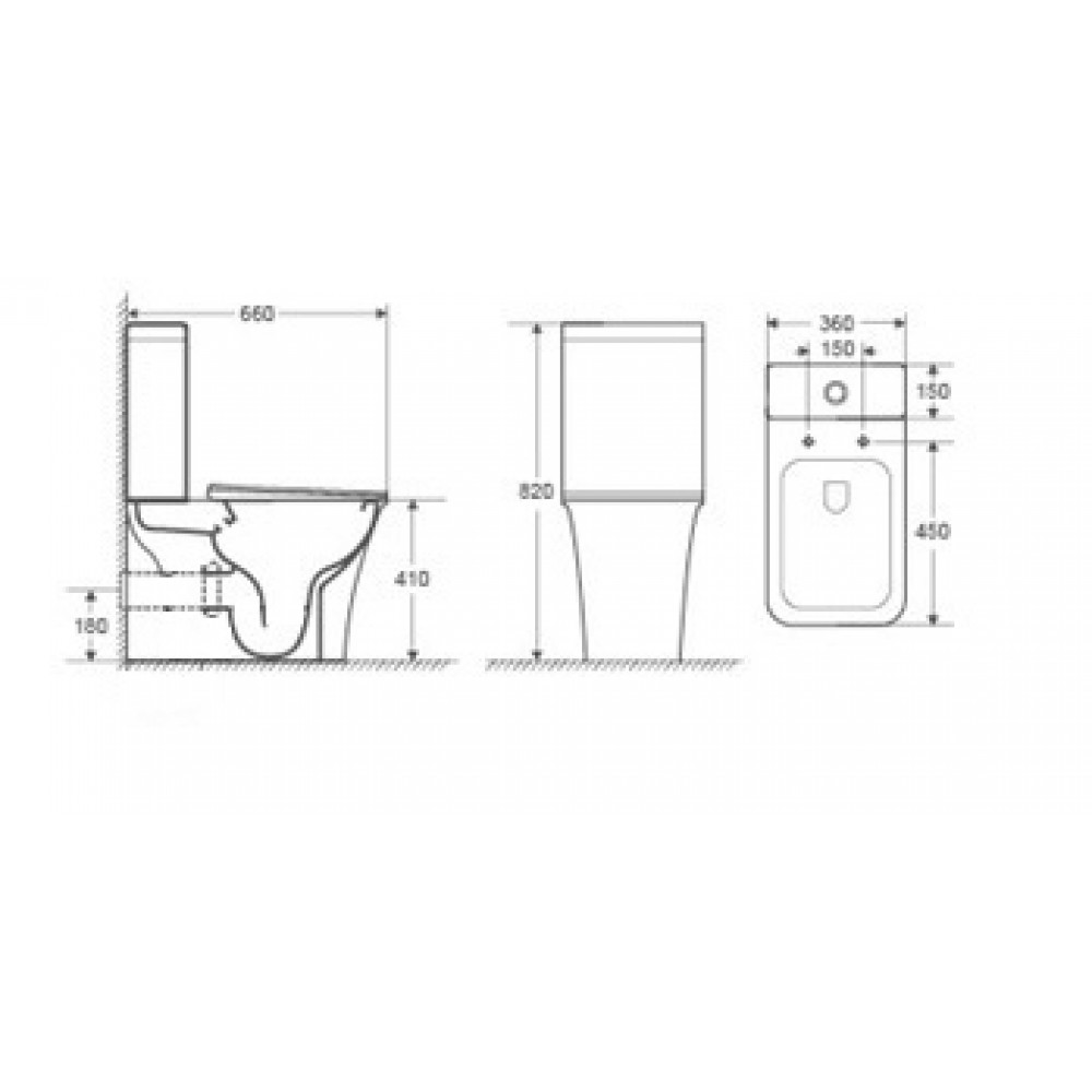 Унитаз NIVOLET напольный безободковый Ceruttispa CT8457 (660х360х820)