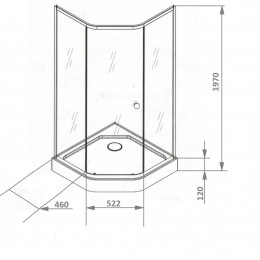 Уголок ZEP91B душевой PARLY с поддоном (90х90х197)