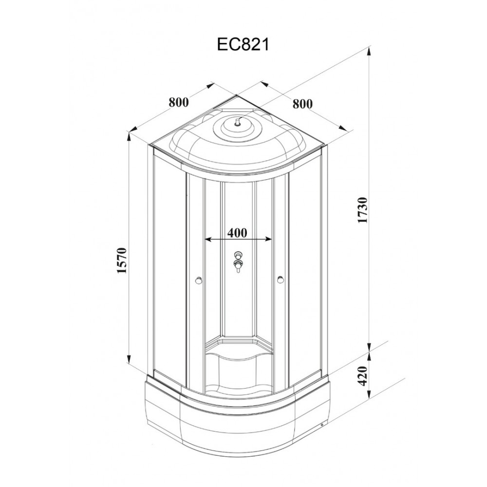 Кабина EC821 душевая PARLY  (80х80х215)