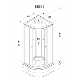 Кабина EB921 душевая PARLY (90х90х215)