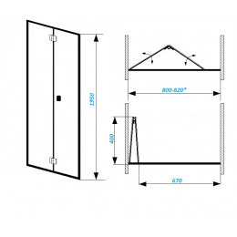 Дверь BELLA D81B душевая в нишу Ceruttispa (80х195)