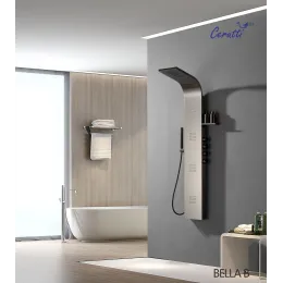 Панель душевая из нержавеющей стали, с форсунками Ceruttispa CT9254, черный, BELLA B