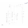 Панель BELLA B душевая из нержавеющей стали с форсунками Ceruttispa CT9254, цвет черный