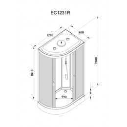 Кабина EC1231R душевая PARLY (80х120х210)
