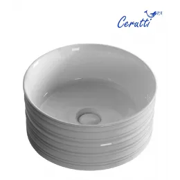 Раковина CR0051A  накладная, белая, круглая, глубокая 405х405х180 Ceruttispa