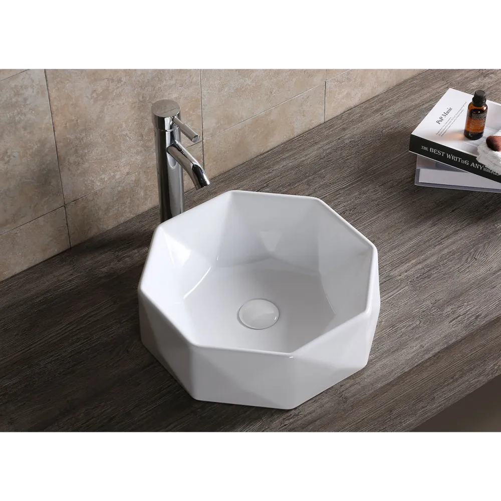 Раковина CR0057 накладная, белая, многогранная 420х420х130 Ceruttispa