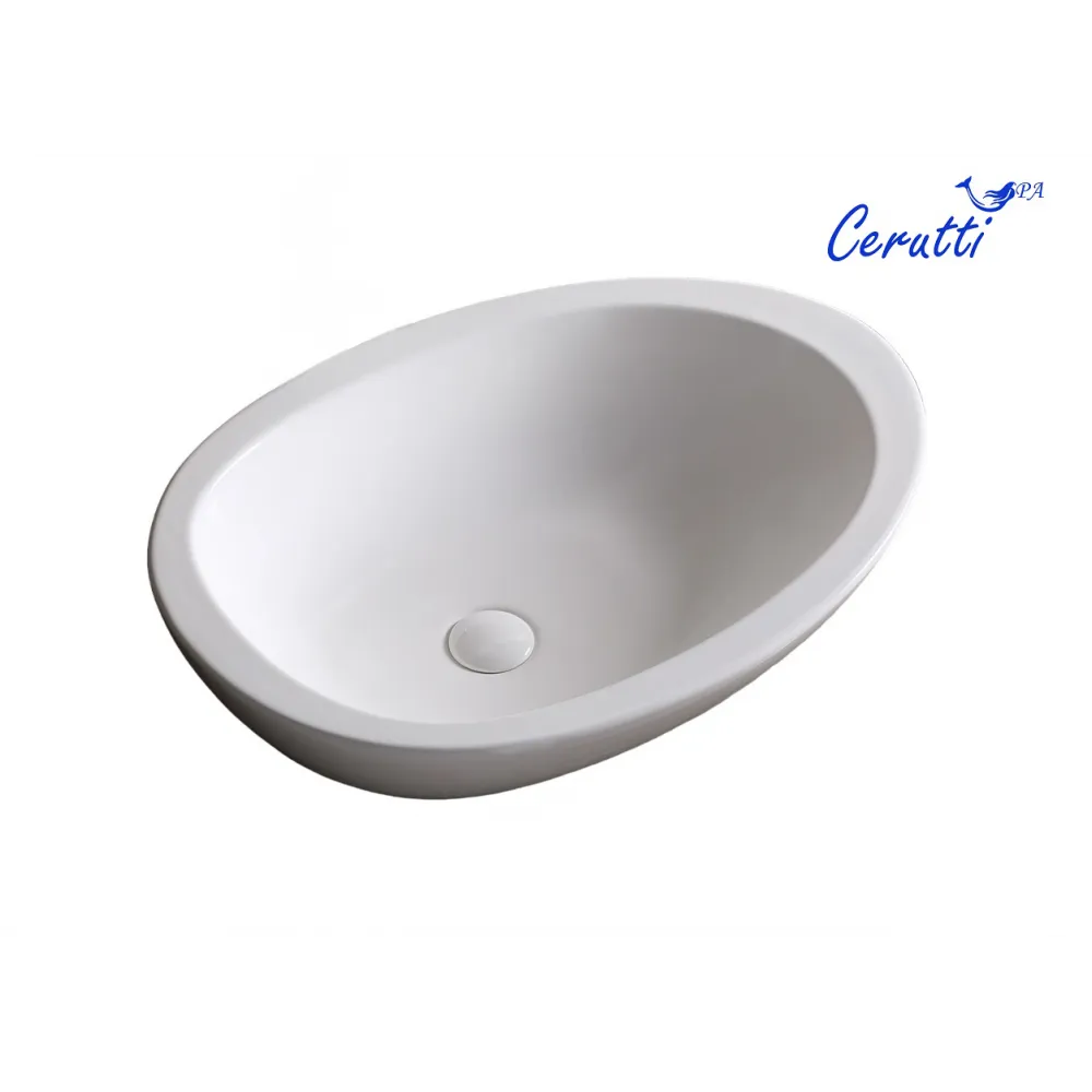 Раковина CR1005 накладная, белая, асимметричный овал 660х485х160 Ceruttispa