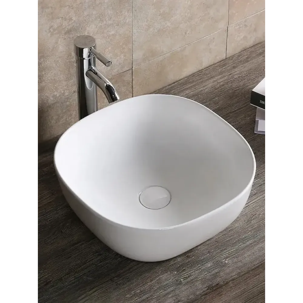 Раковина CR0077 накладная, белая, квадратная 410х410х145 Ceruttispa